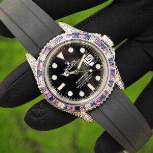 Rolex Yacht Master Series 40mm 126679SABR, electroplated 18K white gold case and clasp. The best enamel substitute for customized representative plates, with customized pointers (solid needle shafts) and hand inlaid genuine gemstone outer rings. Equipped with Dandong 3235 movement - Image 6