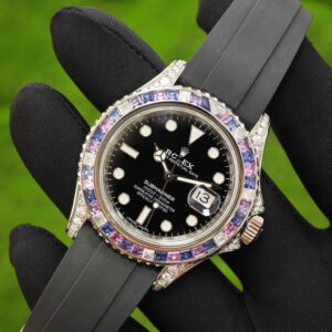 Rolex Yacht Master Series 40mm 126679SABR, electroplated 18K white gold case and clasp. The best enamel substitute for customized representative plates, with customized pointers (solid needle shafts) and hand inlaid genuine gemstone outer rings. Equipped with Dandong 3235 movement - Image 7