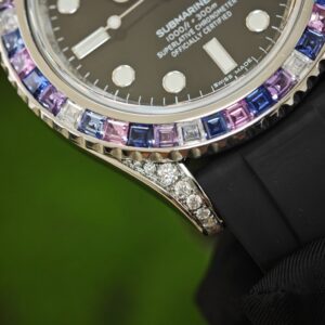 Rolex Yacht Master Series 40mm 126679SABR, electroplated 18K white gold case and clasp. The best enamel substitute for customized representative plates, with customized pointers (solid needle shafts) and hand inlaid genuine gemstone outer rings. Equipped with Dandong 3235 movement - Image 11