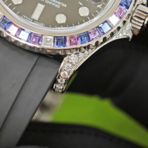 Rolex Yacht Master Series 40mm 126679SABR, electroplated 18K white gold case and clasp. The best enamel substitute for customized representative plates, with customized pointers (solid needle shafts) and hand inlaid genuine gemstone outer rings. Equipped with Dandong 3235 movement - Image 12