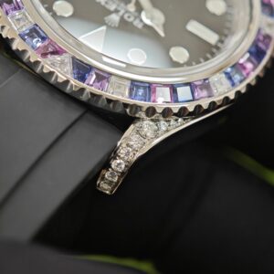 Rolex Yacht Master Series 40mm 126679SABR, electroplated 18K white gold case and clasp. The best enamel substitute for customized representative plates, with customized pointers (solid needle shafts) and hand inlaid genuine gemstone outer rings. Equipped with Dandong 3235 movement - Image 14