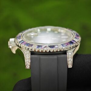 Rolex Yacht Master Series 40mm 126679SABR, electroplated 18K white gold case and clasp. The best enamel substitute for customized representative plates, with customized pointers (solid needle shafts) and hand inlaid genuine gemstone outer rings. Equipped with Dandong 3235 movement - Image 17