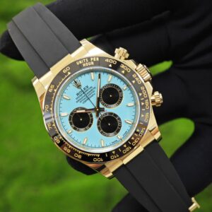 Rolex Daytona 126518 new Tiffany turquoise, custom turquoise blue painted double-layer dial, custom substitute hands and outer ring. The case buckle is polished twice and plated with 18K gold, Oysterflex strap, Dandong 4131 movement Assemble according to official assembly standards - Image 6