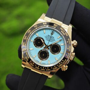 Rolex Daytona 126518 new Tiffany turquoise, custom turquoise blue painted double-layer dial, custom substitute hands and outer ring. The case buckle is polished twice and plated with 18K gold, Oysterflex strap, Dandong 4131 movement Assemble according to official assembly standards - Image 7