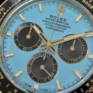 Rolex Daytona 126518 new Tiffany turquoise, custom turquoise blue painted double-layer dial, custom substitute hands and outer ring. The case buckle is polished twice and plated with 18K gold, Oysterflex strap, Dandong 4131 movement Assemble according to official assembly standards - Image 11