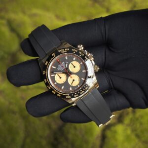 Rolex Daytona 116518 Devil's Eye, customized 1:1 best dial, hands, customized outer ring (chamfer consistent with GEN), case buckle polished twice and plated with 18K gold, Oysterflex strap, Dandong 4130 movement - Image 3