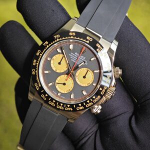 Rolex Daytona 116518 Devil's Eye, customized 1:1 best dial, hands, customized outer ring (chamfer consistent with GEN), case buckle polished twice and plated with 18K gold, Oysterflex strap, Dandong 4130 movement - Image 7