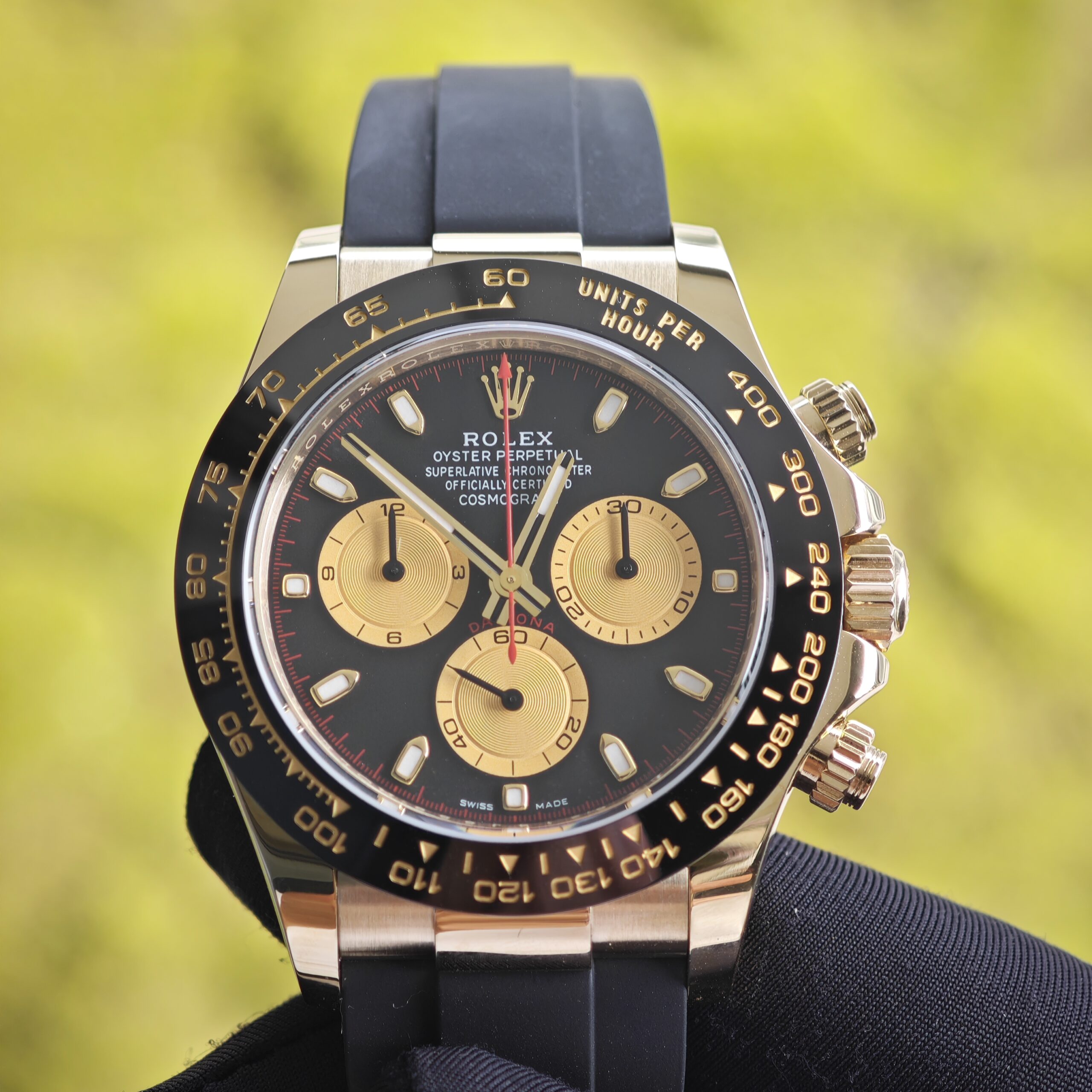 IMG 20250910 145639 Rolex Daytona 116518 Devil's Eye, customized 1:1 best dial, hands, customized outer ring (chamfer consistent with GEN), case buckle polished twice and plated with 18K gold, Oysterflex strap, Dandong 4130 movement - Image 1
