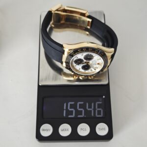 Daytona 116518 customized 1:1 best version meteorite dial, best substitute hands, CNC customized 18K pure gold case clasp, with Oysterflex strap, Dandong 4130 movement - Image 24