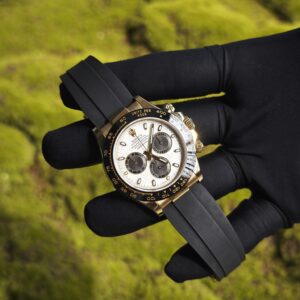 Daytona 116518 customized 1:1 best version meteorite dial, best substitute hands, CNC customized 18K pure gold case clasp, with Oysterflex strap, Dandong 4130 movement - Image 3