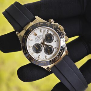 Daytona 116518 customized 1:1 best version meteorite dial, best substitute hands, CNC customized 18K pure gold case clasp, with Oysterflex strap, Dandong 4130 movement - Image 6