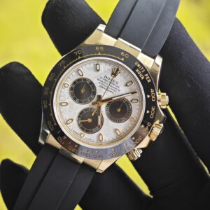 Daytona 116518 customized 1:1 best version meteorite dial, best substitute hands, CNC customized 18K pure gold case clasp, with Oysterflex strap, Dandong 4130 movement - Image 7