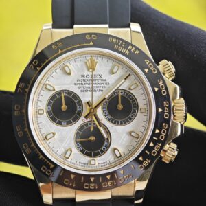 Daytona 116518 customized 1:1 best version meteorite dial, best substitute hands, CNC customized 18K pure gold case clasp, with Oysterflex strap, Dandong 4130 movement - Image 8