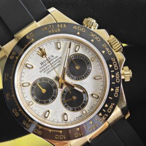 Daytona 116518 customized 1:1 best version meteorite dial, best substitute hands, CNC customized 18K pure gold case clasp, with Oysterflex strap, Dandong 4130 movement - Image 9