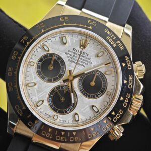 Daytona 116518 customized 1:1 best version meteorite dial, best substitute hands, CNC customized 18K pure gold case clasp, with Oysterflex strap, Dandong 4130 movement - Image 10