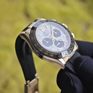 Daytona 116518 customized 1:1 best version meteorite dial, best substitute hands, CNC customized 18K pure gold case clasp, with Oysterflex strap, Dandong 4130 movement - Image 12