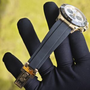 Daytona 116518 customized 1:1 best version meteorite dial, best substitute hands, CNC customized 18K pure gold case clasp, with Oysterflex strap, Dandong 4130 movement - Image 16