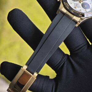 Daytona 116518 customized 1:1 best version meteorite dial, best substitute hands, CNC customized 18K pure gold case clasp, with Oysterflex strap, Dandong 4130 movement - Image 17