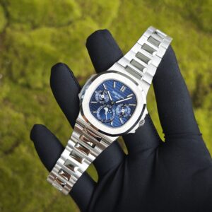 Patek Philippe Nautilus white gold 5740, 1:1 customized CNC18K pure gold case, 18K pure gold bracelet. Best substitute for disk pointer, ball top needle shaft, customized ACE240 integrated movement - Image 4