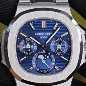 Patek Philippe Nautilus white gold 5740, 1:1 customized CNC18K pure gold case, 18K pure gold bracelet. Best substitute for disk pointer, ball top needle shaft, customized ACE240 integrated movement - Image 8