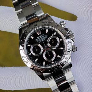 Rolex Daytona 116520 black dial with blue luminous hour markers. Equipped with five original accessories, including dial, bezel, hands, mirror, and crown. 1: 1CNC customized 904L stainless steel case and strap, Dandong 4130 integrated movement - Image 6