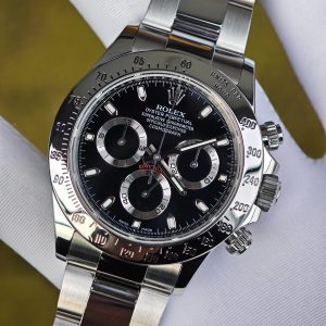 Rolex Daytona 116520 black dial with blue luminous hour markers. Equipped with five original accessories, including dial, bezel, hands, mirror, and crown. 1: 1CNC customized 904L stainless steel case and strap, Dandong 4130 integrated movement - Image 7