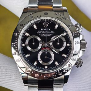 Rolex Daytona 116520 black dial with blue luminous hour markers. Equipped with five original accessories, including dial, bezel, hands, mirror, and crown. 1: 1CNC customized 904L stainless steel case and strap, Dandong 4130 integrated movement - Image 8