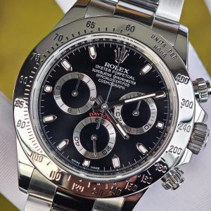 Rolex Daytona 116520 black dial with blue luminous hour markers. Equipped with five original accessories, including dial, bezel, hands, mirror, and crown. 1: 1CNC customized 904L stainless steel case and strap, Dandong 4130 integrated movement - Image 10