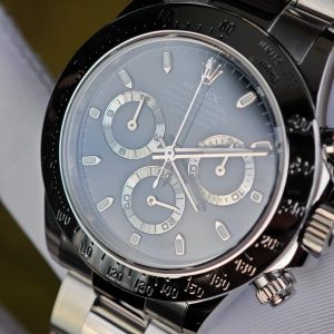 Rolex Daytona 116520 black dial with blue luminous hour markers. Equipped with five original accessories, including dial, bezel, hands, mirror, and crown. 1: 1CNC customized 904L stainless steel case and strap, Dandong 4130 integrated movement - Image 11