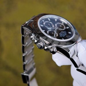 Rolex Daytona 116520 black dial with blue luminous hour markers. Equipped with five original accessories, including dial, bezel, hands, mirror, and crown. 1: 1CNC customized 904L stainless steel case and strap, Dandong 4130 integrated movement - Image 14