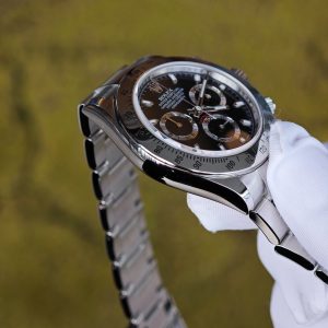 Rolex Daytona 116520 black dial with blue luminous hour markers. Equipped with five original accessories, including dial, bezel, hands, mirror, and crown. 1: 1CNC customized 904L stainless steel case and strap, Dandong 4130 integrated movement - Image 15