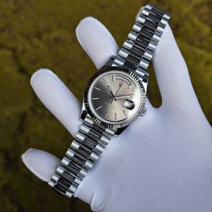 Rolex Day Date 228239 grey dial, heavy case, strap, electroplated 18K white gold craftsmanship, customized best alternative dial, hands, and date. 3255 integrated movement, assembled according to Swiss craftsmanship standards - Image 4