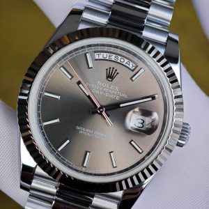 Rolex Day Date 228239 grey dial, heavy case, strap, electroplated 18K white gold craftsmanship, customized best alternative dial, hands, and date. 3255 integrated movement, assembled according to Swiss craftsmanship standards - Image 10