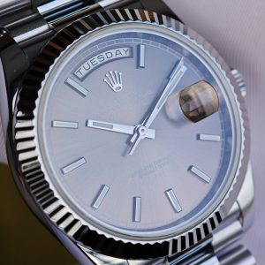 Rolex Day Date 228239 grey dial, heavy case, strap, electroplated 18K white gold craftsmanship, customized best alternative dial, hands, and date. 3255 integrated movement, assembled according to Swiss craftsmanship standards - Image 11