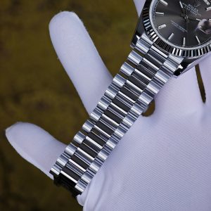 Rolex Day Date 228239 grey dial, heavy case, strap, electroplated 18K white gold craftsmanship, customized best alternative dial, hands, and date. 3255 integrated movement, assembled according to Swiss craftsmanship standards - Image 16