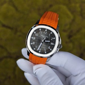 The Aquanaut 5167A is customized with the best imported replacement boards, pointers, and calendars. The case details are polished twice and a natural orange rubber strap is used. PPM324 integrated movement - Image 4