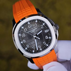 The Aquanaut 5167A is customized with the best imported replacement boards, pointers, and calendars. The case details are polished twice and a natural orange rubber strap is used. PPM324 integrated movement - Image 6