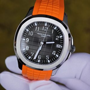 The Aquanaut 5167A is customized with the best imported replacement boards, pointers, and calendars. The case details are polished twice and a natural orange rubber strap is used. PPM324 integrated movement - Image 7