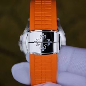 The Aquanaut 5167A is customized with the best imported replacement boards, pointers, and calendars. The case details are polished twice and a natural orange rubber strap is used. PPM324 integrated movement - Image 16