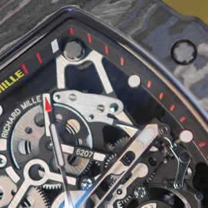 Richard Mille RM35-01 Red, original Parmigiani movement modified, custom imported carbon fiber case, paired with red imported natural rubber strap, 1:1 custom black plated titanium buckle - Image 14