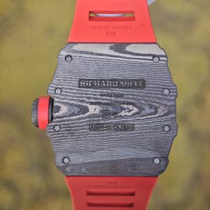 Richard Mille RM35-01 Red, original Parmigiani movement modified, custom imported carbon fiber case, paired with red imported natural rubber strap, 1:1 custom black plated titanium buckle - Image 19