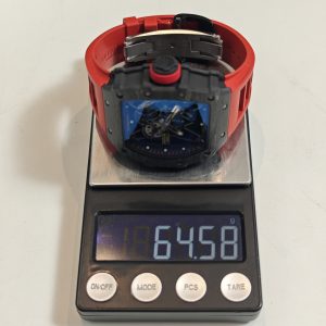 Richard Mille RM35-01 Red, original Parmigiani movement modified, custom imported carbon fiber case, paired with red imported natural rubber strap, 1:1 custom black plated titanium buckle - Image 26