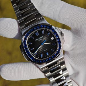 (Advanced Customization) Patek Philippe 5711/111P, original data 1:1 customized case and strap, hand inlaid sapphire outer ring, customized best black dial, hands, calendar, Dandong 324 integrated movement - Image 6
