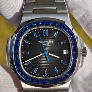(Advanced Customization) Patek Philippe 5711/111P, original data 1:1 customized case and strap, hand inlaid sapphire outer ring, customized best black dial, hands, calendar, Dandong 324 integrated movement - Image 8