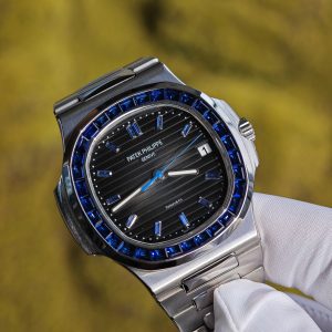 (Advanced Customization) Patek Philippe 5711/111P, original data 1:1 customized case and strap, hand inlaid sapphire outer ring, customized best black dial, hands, calendar, Dandong 324 integrated movement - Image 13