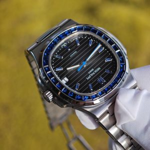 (Advanced Customization) Patek Philippe 5711/111P, original data 1:1 customized case and strap, hand inlaid sapphire outer ring, customized best black dial, hands, calendar, Dandong 324 integrated movement - Image 11