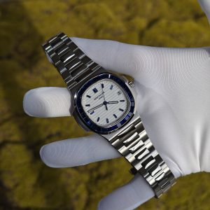 (Advanced Customization) Patek Philippe 5711/111P, original data 1:1 customized case and strap, hand inlaid sapphire outer ring, customized best white dial, hands, calendar, Dandong 324 integrated movement - Image 4