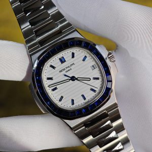 (Advanced Customization) Patek Philippe 5711/111P, original data 1:1 customized case and strap, hand inlaid sapphire outer ring, customized best white dial, hands, calendar, Dandong 324 integrated movement - Image 6