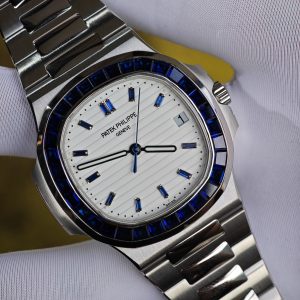 (Advanced Customization) Patek Philippe 5711/111P, original data 1:1 customized case and strap, hand inlaid sapphire outer ring, customized best white dial, hands, calendar, Dandong 324 integrated movement - Image 9