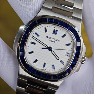 (Advanced Customization) Patek Philippe 5711/111P, original data 1:1 customized case and strap, hand inlaid sapphire outer ring, customized best white dial, hands, calendar, Dandong 324 integrated movement - Image 10